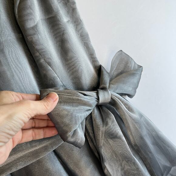 VTG Cache Mini Dress Silver Metallic Fit and Flare Size 6 Retro Party Evening - Picture 4 of 9